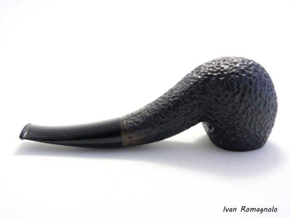 Pipa "Hawkbill" Disponibile n.0125  rusticata nera in legno di radica - immagine 7