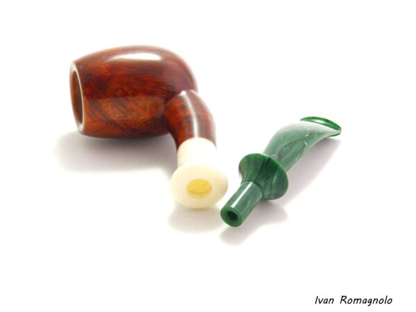 Pipa "Bent Egg" Disponibile n.0425  Liscia in legno di radica - immagine 12